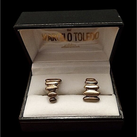MARCELO TOLEDO Silver Cuff Links Argentina Artisan Crafted Designer NIB